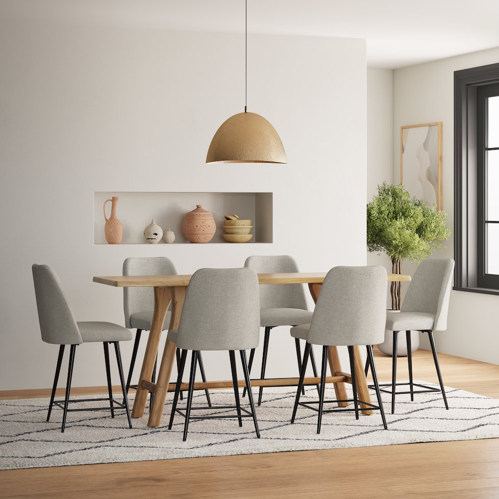 Macey Contemporary Modern Upholstered Counter Barstool (Set of 2)