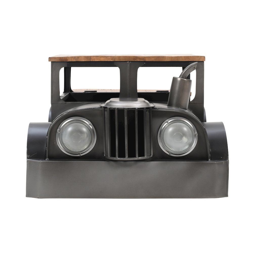 Roadie 41" Vintage Truck Solid Wood and Metal Unique Coffee Table with Storage