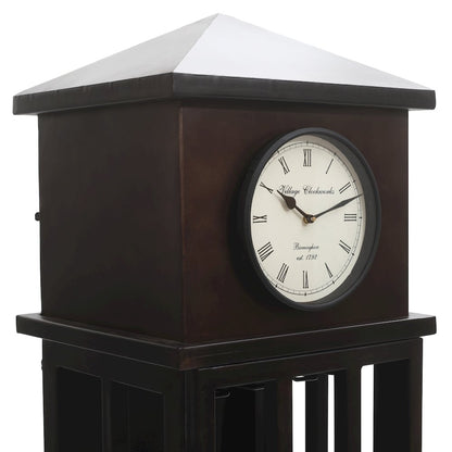 Watchtower Vintage Clock Lounge Bar Cabinet with Wine Rack and Storage