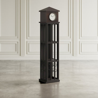 Watchtower Vintage Clock Lounge Bar Cabinet with Wine Rack and Storage