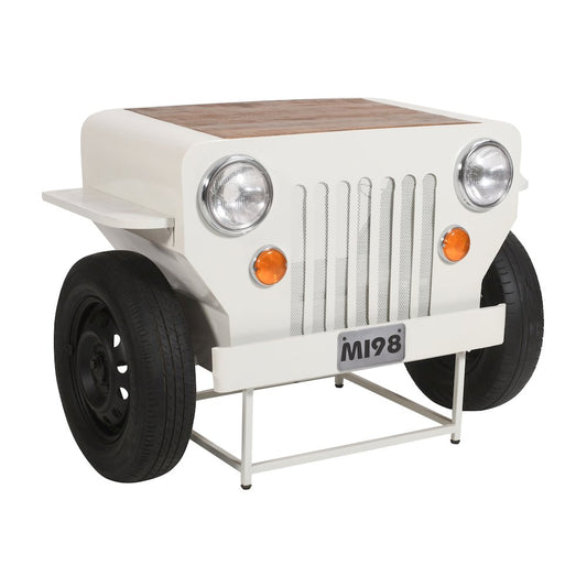 Weekender Vintage Military Vehicle Console Table Lounge Home Bar with Wine Rack