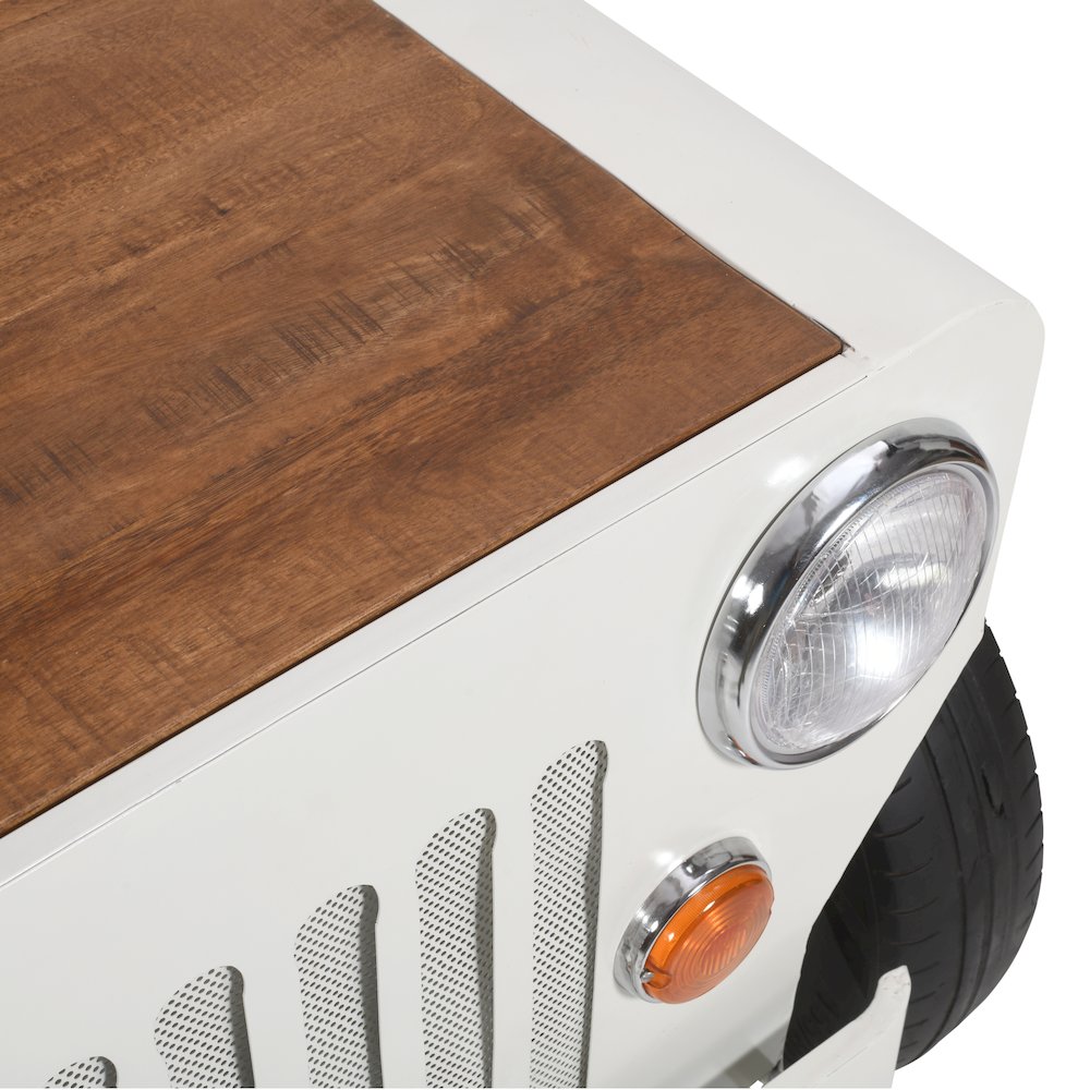 Weekender Vintage Military Vehicle Console Table Lounge Home Bar with Wine Rack