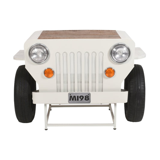 Weekender Vintage Military Vehicle Console Table Lounge Home Bar with Wine Rack