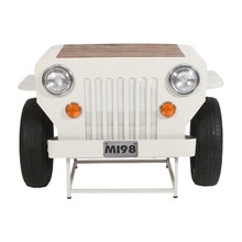 Distressed Mango Wood Iron Industrial Console Table with Wine Rack, White