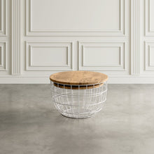 Rondo Nested Storage Solid Wood and Metal Basket Coffee Tables (Set of 2)