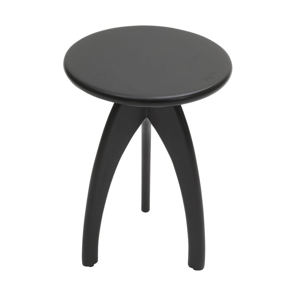 Aero Curved Space Age Round Mid-Century Modern Solid Wood Accent End Table