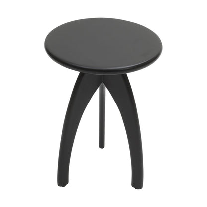 Aero Curved Space Age Round Mid-Century Modern Solid Wood Accent End Table