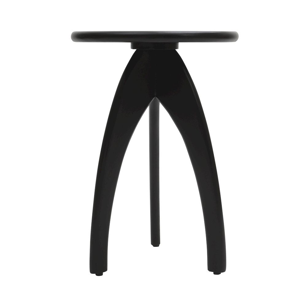 Aero Curved Space Age Round Mid-Century Modern Solid Wood Accent End Table
