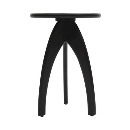 Aero Curved Space Age Round Mid-Century Modern Solid Wood Accent End Table