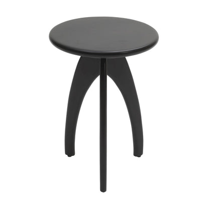 Aero Curved Space Age Round Mid-Century Modern Solid Wood Accent End Table