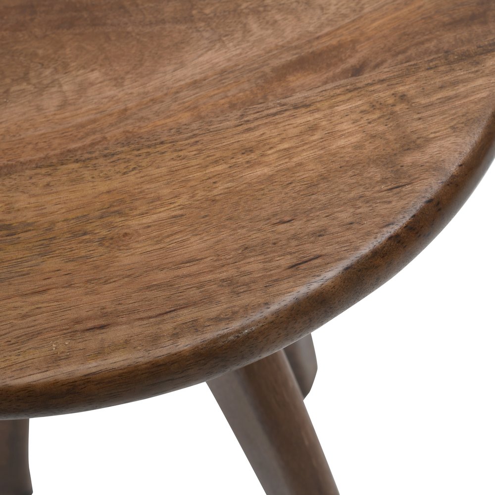 Aero Curved Space Age Round Mid-Century Modern Solid Wood Accent End Table