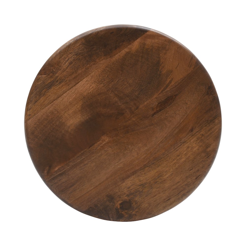 Aero Curved Space Age Round Mid-Century Modern Solid Wood Accent End Table