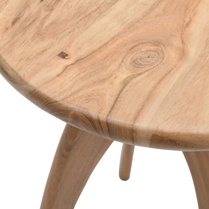 Aero Curved Space Age Round Mid-Century Modern Solid Wood Accent End Table