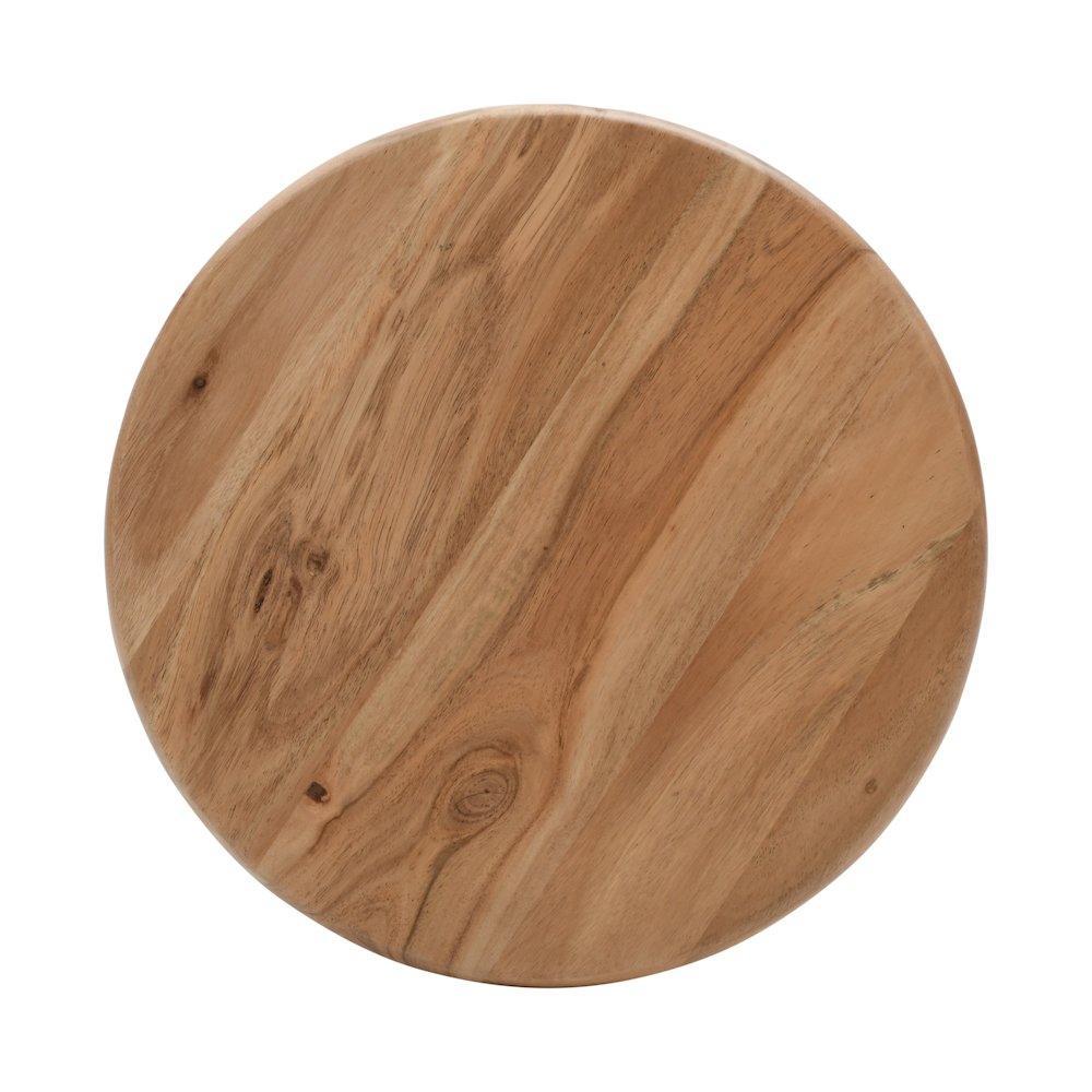 Aero Curved Space Age Round Mid-Century Modern Solid Wood Accent End Table