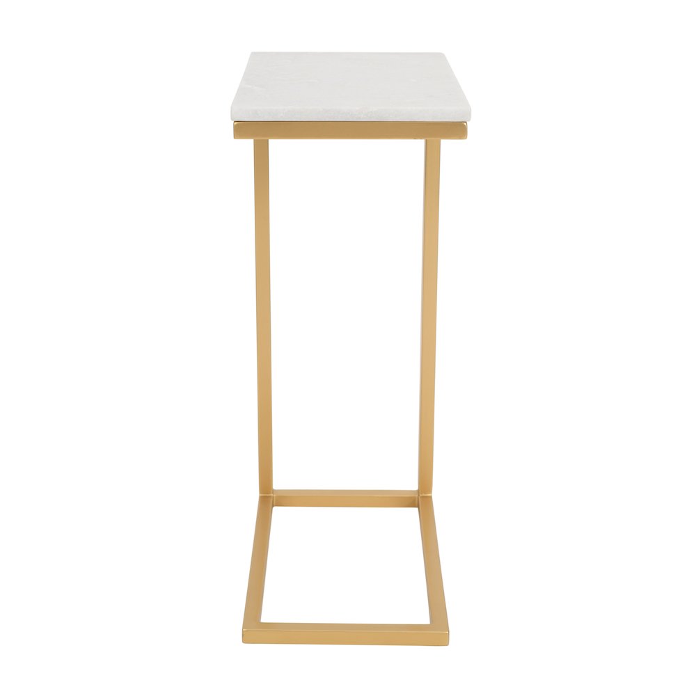 Aurora Solid Marble Modern Luxury Glam Accent C-Table (Set of 2)