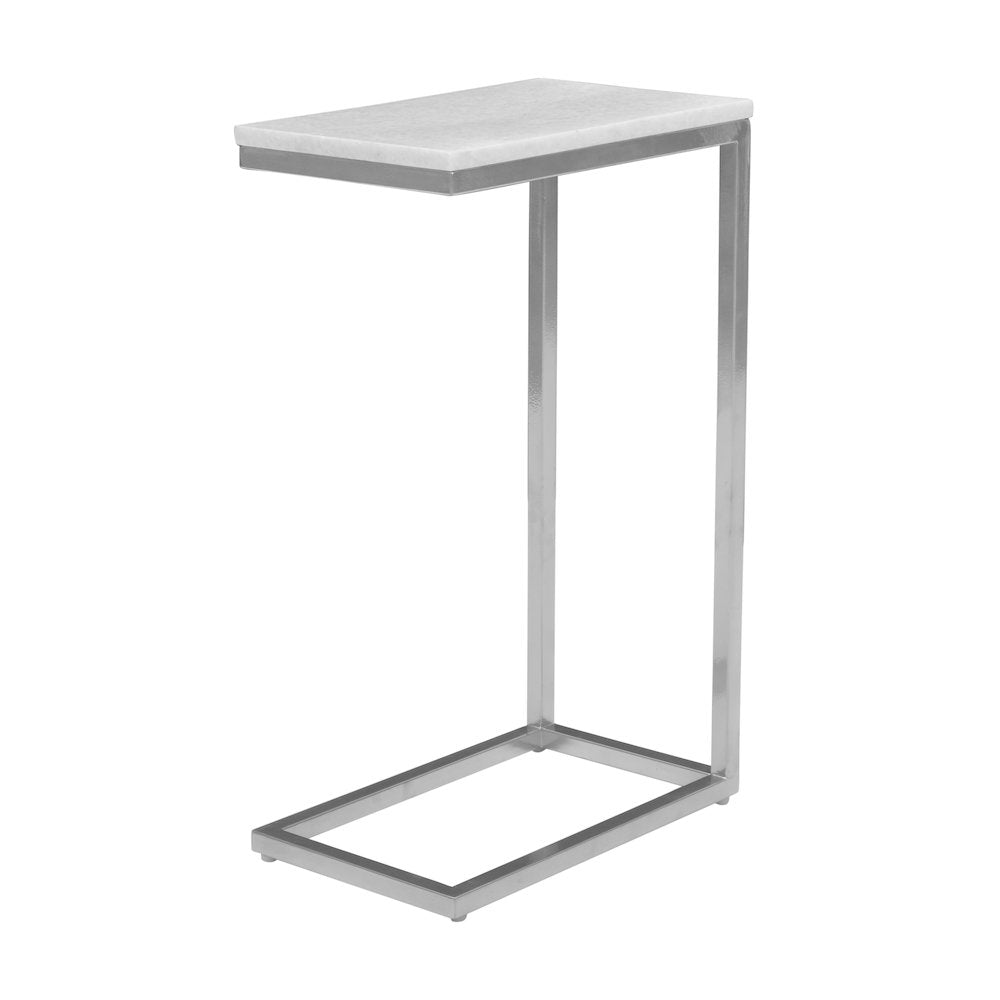Aurora Solid Marble Modern Luxury Glam Accent C-Table (Set of 2)