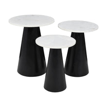 Nolan Marble Top Three Pack Solid Wood Accent Table Set
