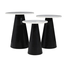 Nolan Marble Top Three Pack Solid Wood Accent Table Set