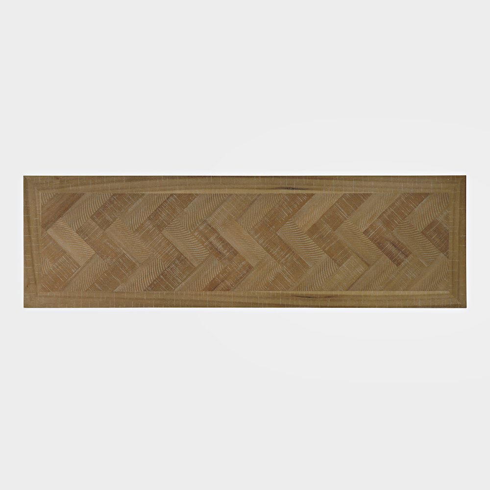 Modern Transitional 60" Chevron Fireplace Storage Console TV Stand