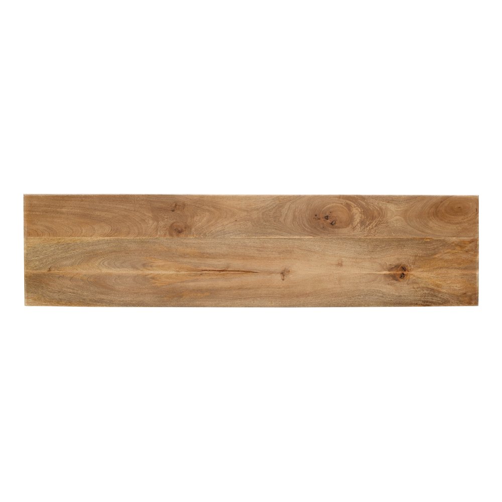 71" Solid Wood Boho Distressed Sideboard Cabinet with Artisan Carved Doors