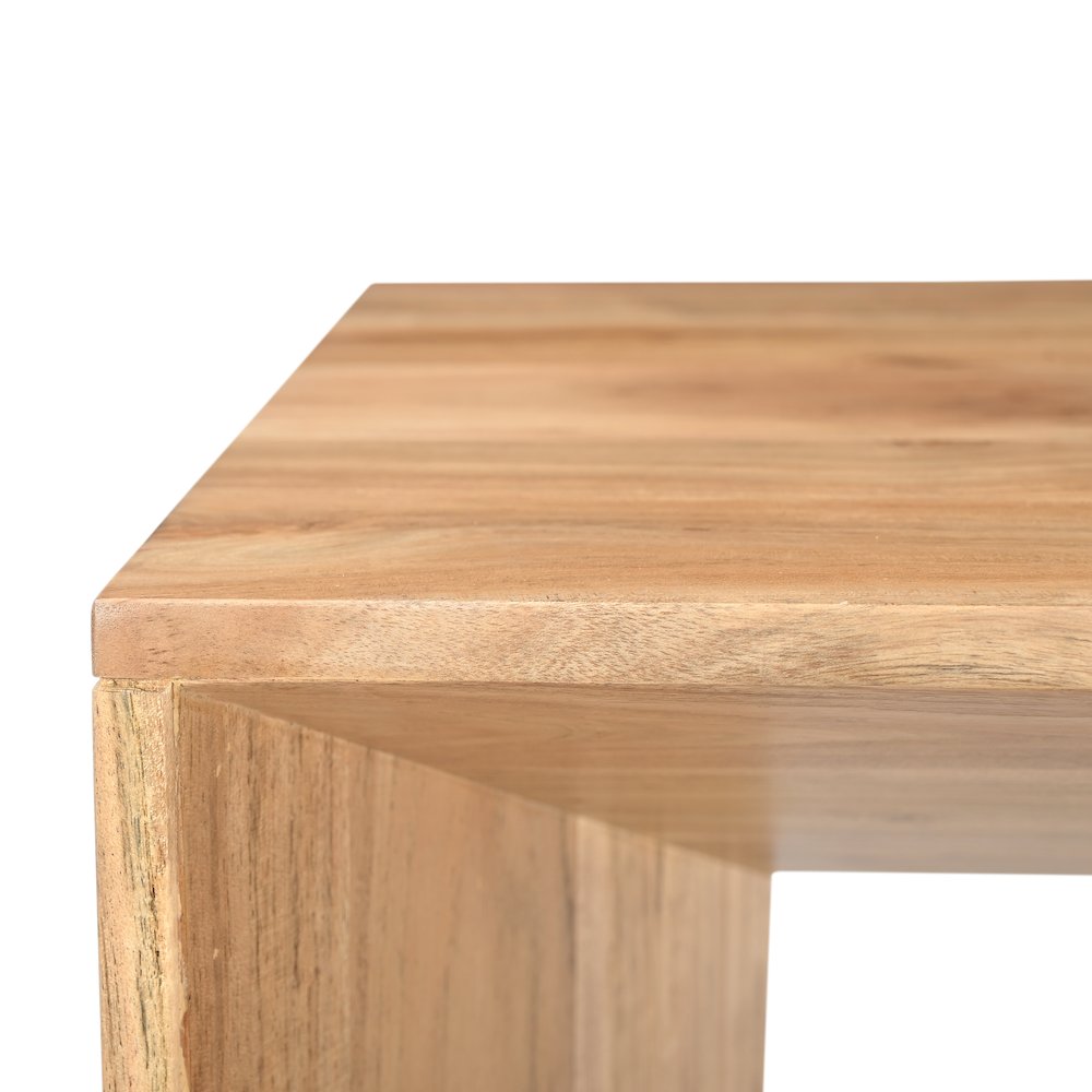 Lux Solid Wood Modern Angled End Table