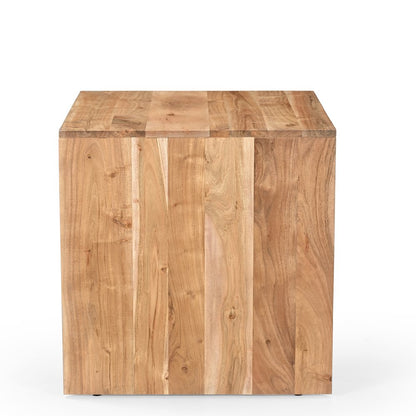 Lux Solid Wood Modern Angled End Table