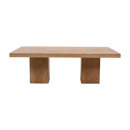 Modern Rustic 54" Solid Wood Double Pedestal Coffee Table