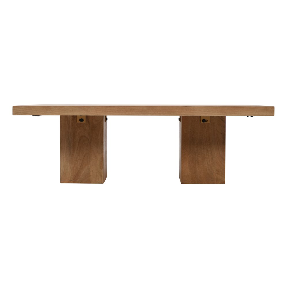 Modern Rustic 54" Solid Wood Double Pedestal Coffee Table