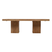 Modern Rustic 54" Solid Wood Double Pedestal Coffee Table
