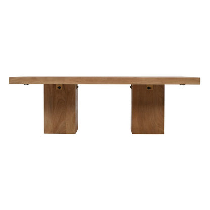 Modern Rustic 54" Solid Wood Double Pedestal Coffee Table