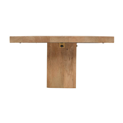 Modern Rustic 54" Solid Wood Double Pedestal Coffee Table