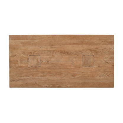 Modern Rustic 54" Solid Wood Double Pedestal Coffee Table
