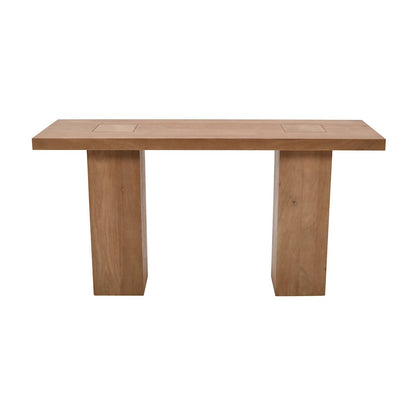 Modern Rustic 58" Solid Wood Double Pedestal Console Sofa Table