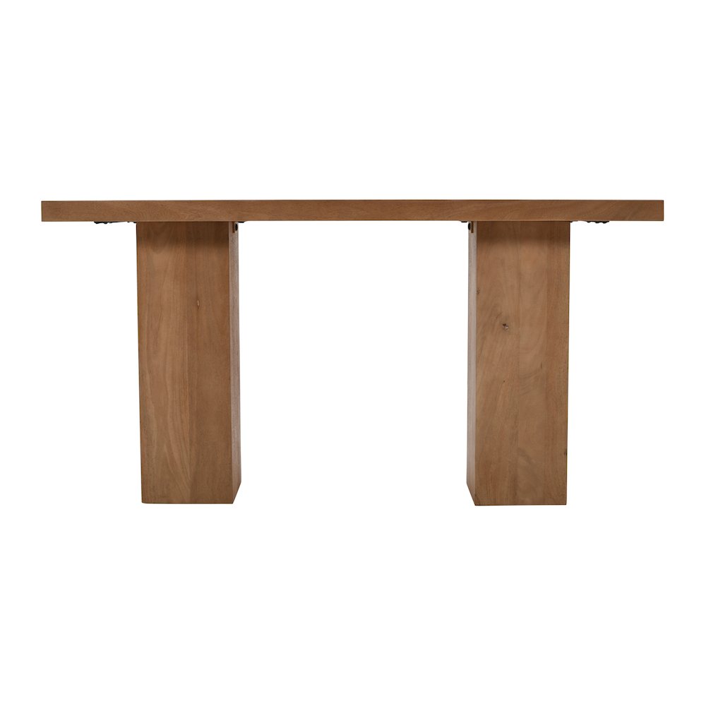 Modern Rustic 58" Solid Wood Double Pedestal Console Sofa Table