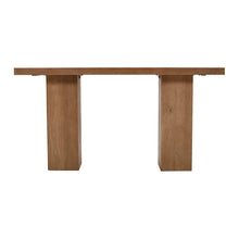 Modern Rustic 58" Solid Wood Double Pedestal Console Sofa Table