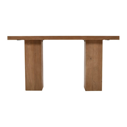Modern Rustic 58" Solid Wood Double Pedestal Console Sofa Table