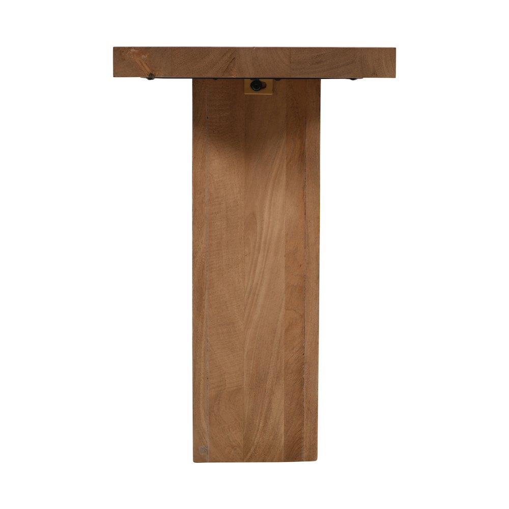Modern Rustic 58" Solid Wood Double Pedestal Console Sofa Table