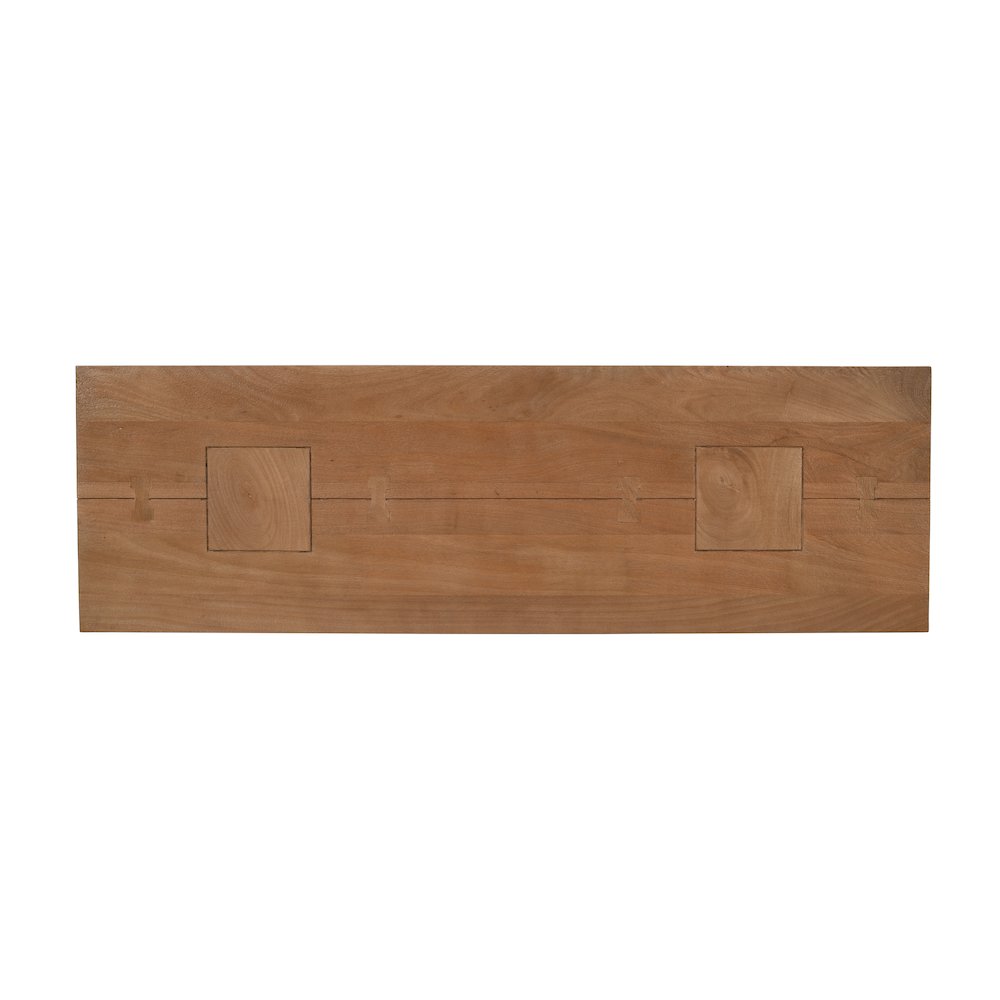 Modern Rustic 58" Solid Wood Double Pedestal Console Sofa Table