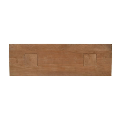 Modern Rustic 58" Solid Wood Double Pedestal Console Sofa Table