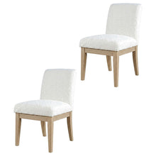 Solid Wood Upholstered Parsons Dining Chairs, Brown, Set of 2