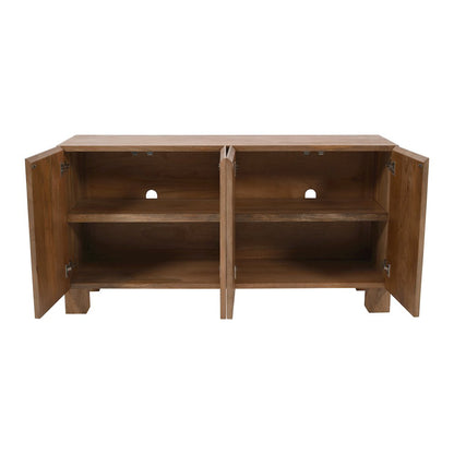 Sequoia 62" Modern Rustic Solid Wood Four Door Sideboard Storage Cabinet