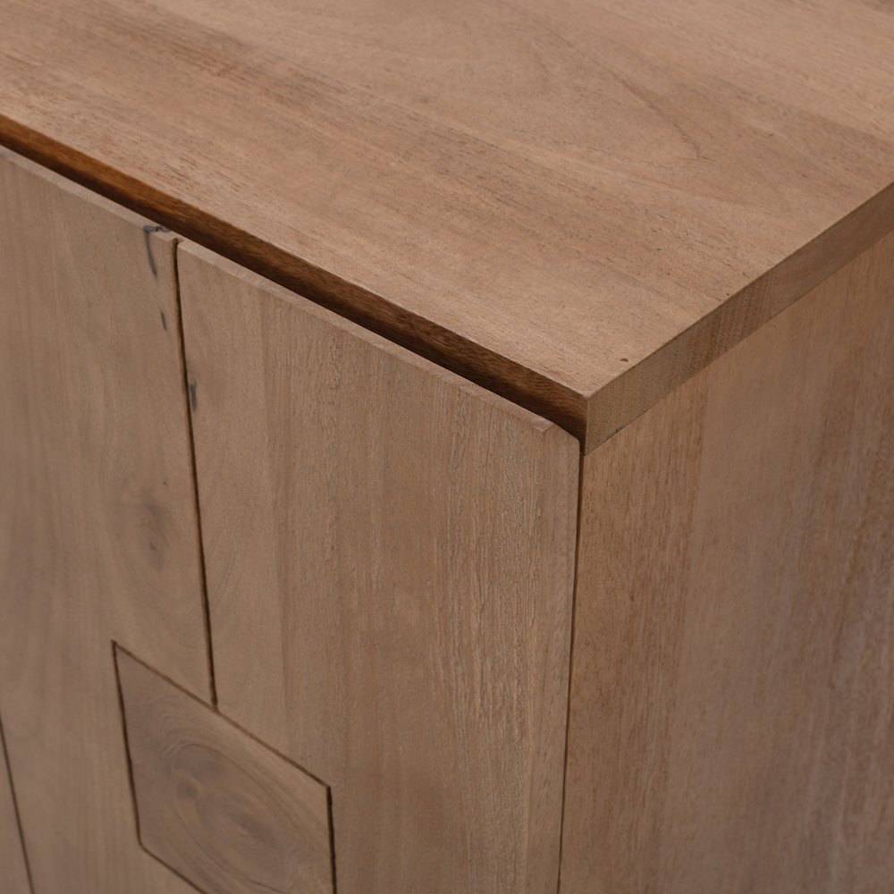 Sequoia 62" Modern Rustic Solid Wood Four Door Sideboard Storage Cabinet