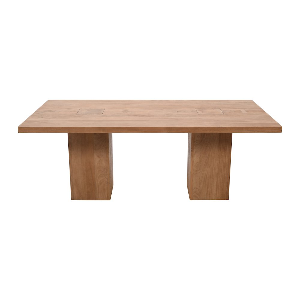 79" Rustic Modern Luxury Solid Wood Butcher Block Double Pedestal Dining Table