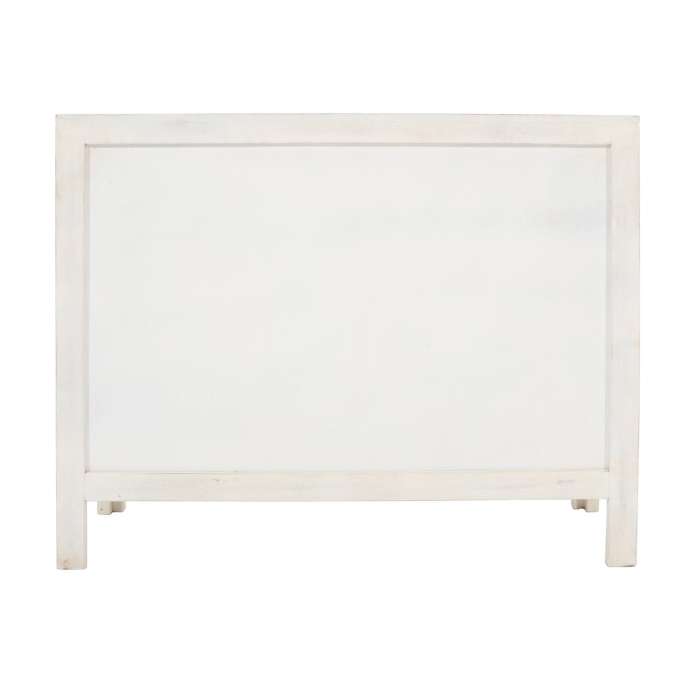 Jolie Rustic Solid Wood Global Boho Hand Carved Accent Chest with Three Drawers