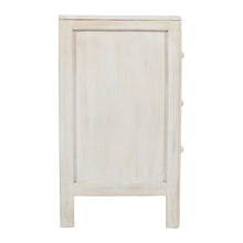 Jolie Rustic Solid Wood Global Boho Hand Carved Accent Chest with Three Drawers