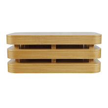Mid-Century Modern Floating Sculpture Layered Coffee Table with Caster Wheels