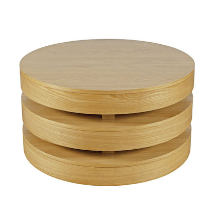 Mid-Century Modern Floating Sculpture Round Layered Coffee Table