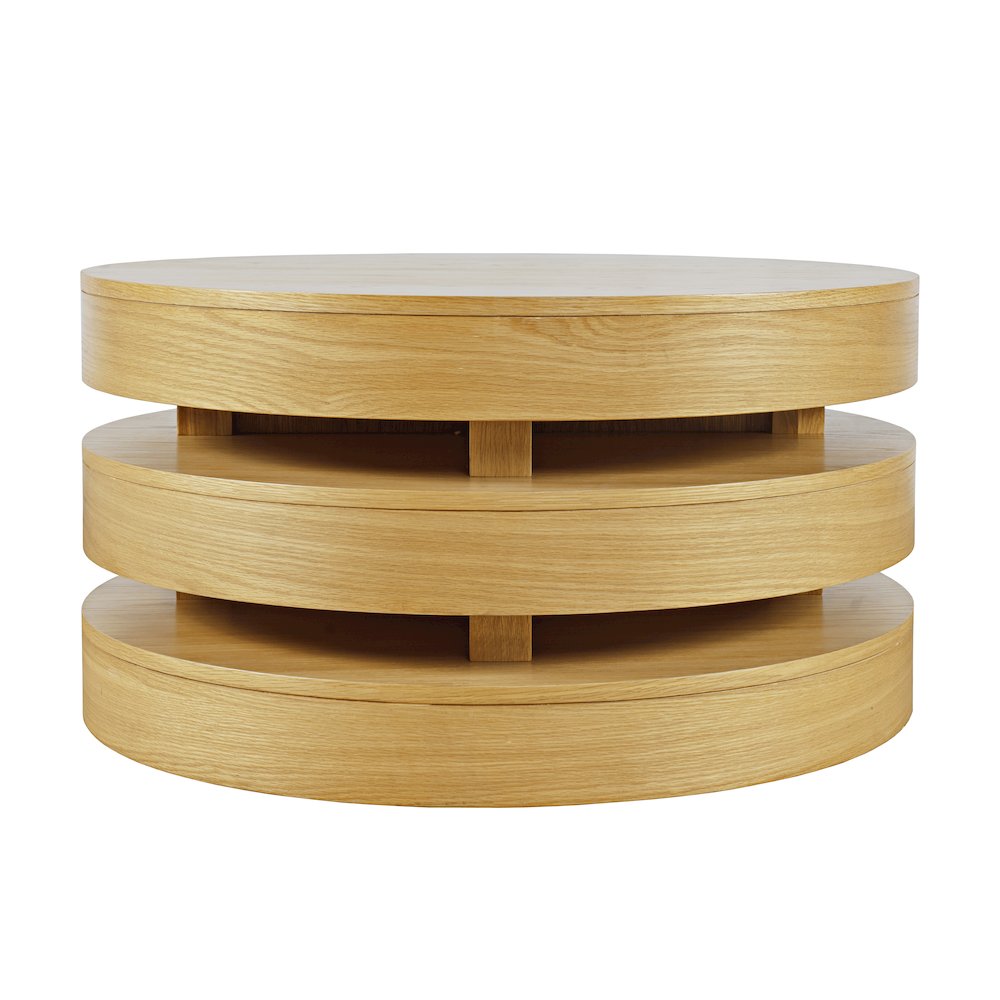 Mid-Century Modern Floating Sculpture Round Layered Coffee Table