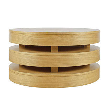 Mid-Century Modern Floating Sculpture Round Layered Coffee Table