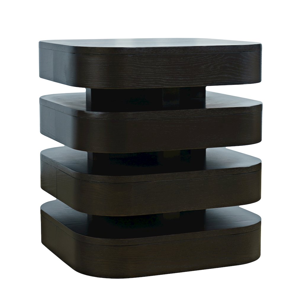 Brix Mid-Century Modern Floating Sculpture Layered Square End Table
